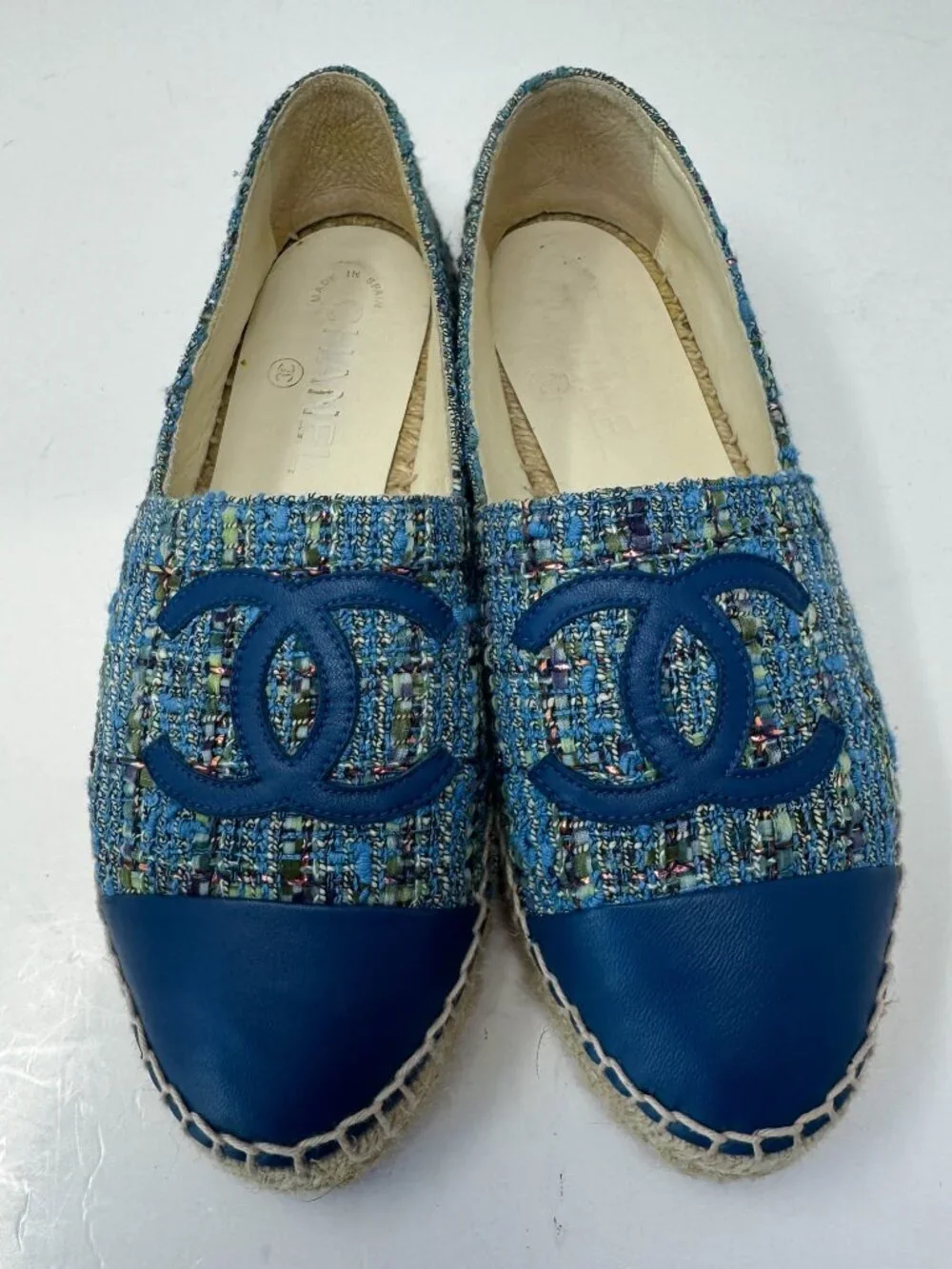 Chanel Espadrilles Blue Tweed